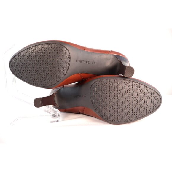 Bandolino Women's Brown Leather Ankle Booties with Gold Buckle & Zipper Size 7.5 - Picture 6 of 6